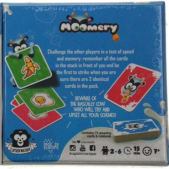 Captain Macaque Moomery Card Fun Memory Game Cow - Picture 2 of 2